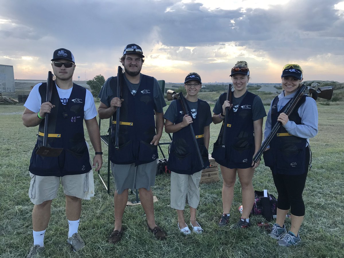Ready to shoot five-stand at Fort Hays State #Bulldogshooters