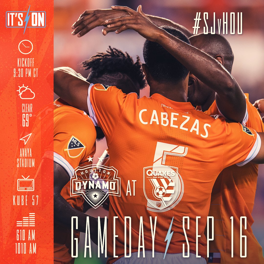 HoustonDynamo's tweet photo. Hello, good morning, it's GAMEDAY! 🌞⚽️

#SJvHOU #ItsOn https://t.co/NAwjIlKinp