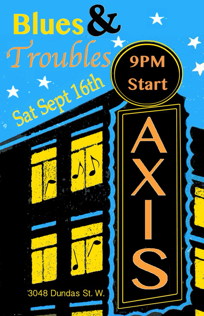 See ya TONIGHT for live music in Toronto #blueslovers! <a href="/AxisGrill/">Roger</a> <a href="/DundasWestBIA/">Dundas West BIA</a> <a href="/TorontoJunction/">The Junction BIA</a> @JunctionBIA <a href="/TOBluesSociety/">Toronto Blues Society</a> <a href="/wheretoronto/">Where Toronto</a>