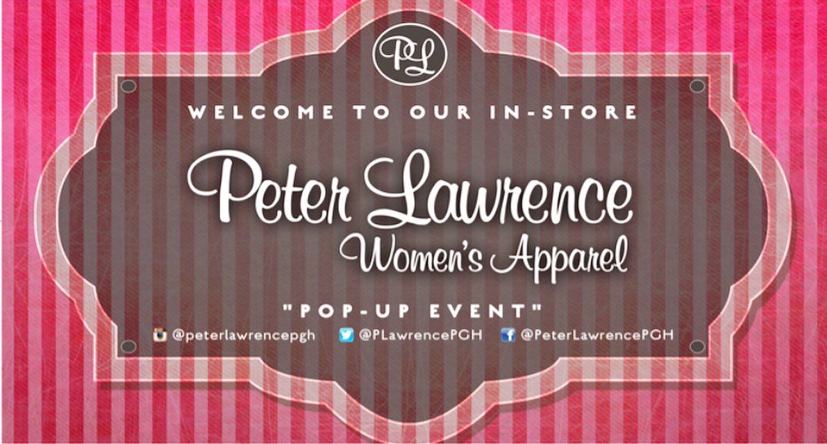 PLawrencePGH's tweet photo. We have some exciting news! Peter Lawrence will host a "Pop - Up Event" at our sister store, @HeinzHealeysPGH starting next week! ✨ https://t.co/v0rxHNm8UV