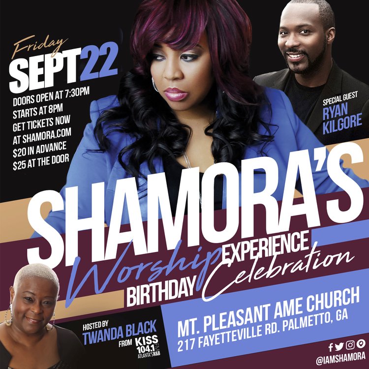 IamShamora's tweet photo. SHAMORA'S WORSHIP CONCERT SEPT. 22nd Special Guest Ryan Kilgore! Get Tickets Now! #Shamora https://t.co/1tefvgx6H2 https://t.co/49k4cQRNVa