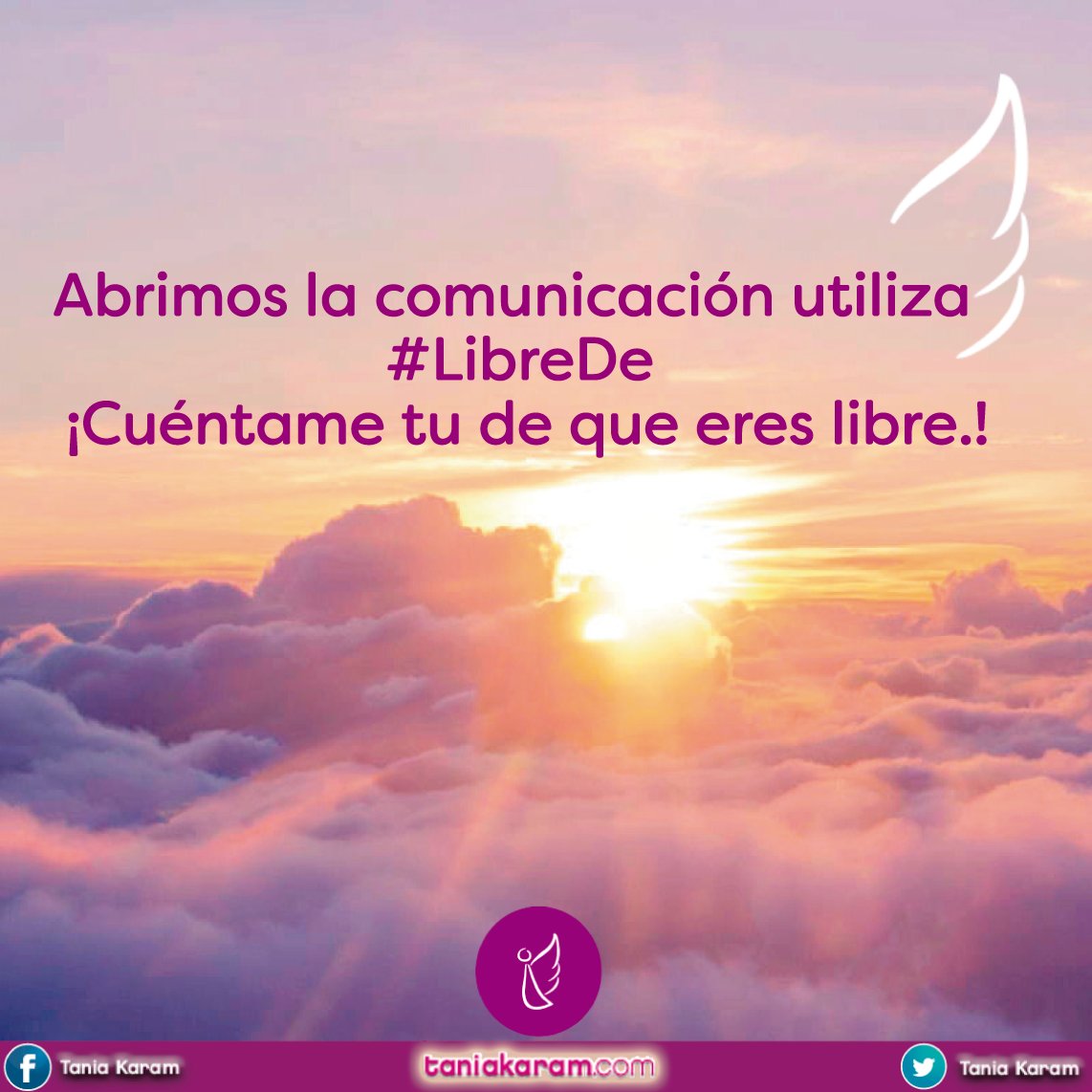 taniakaram's tweet image. Abrimos la comunicación utiliza               
#LibreDe 
¡Cuéntame tu de que eres libre.!