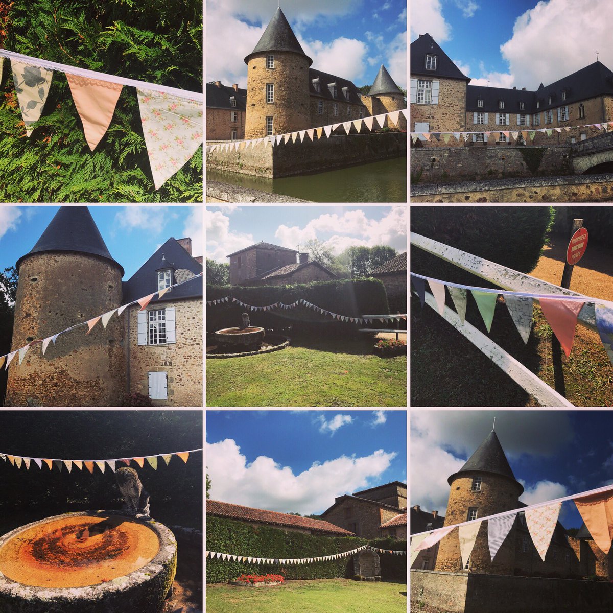 Lovely sneak preview of our #bunting at a #wedding today in #France. Congratulations! #chateau #weddingday #weddingdecorations #september