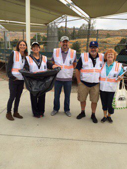 Volunteers working hard