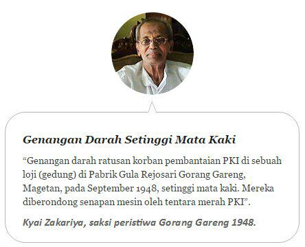 Genangan darah korban keganasan PKI setinggi mata kaki