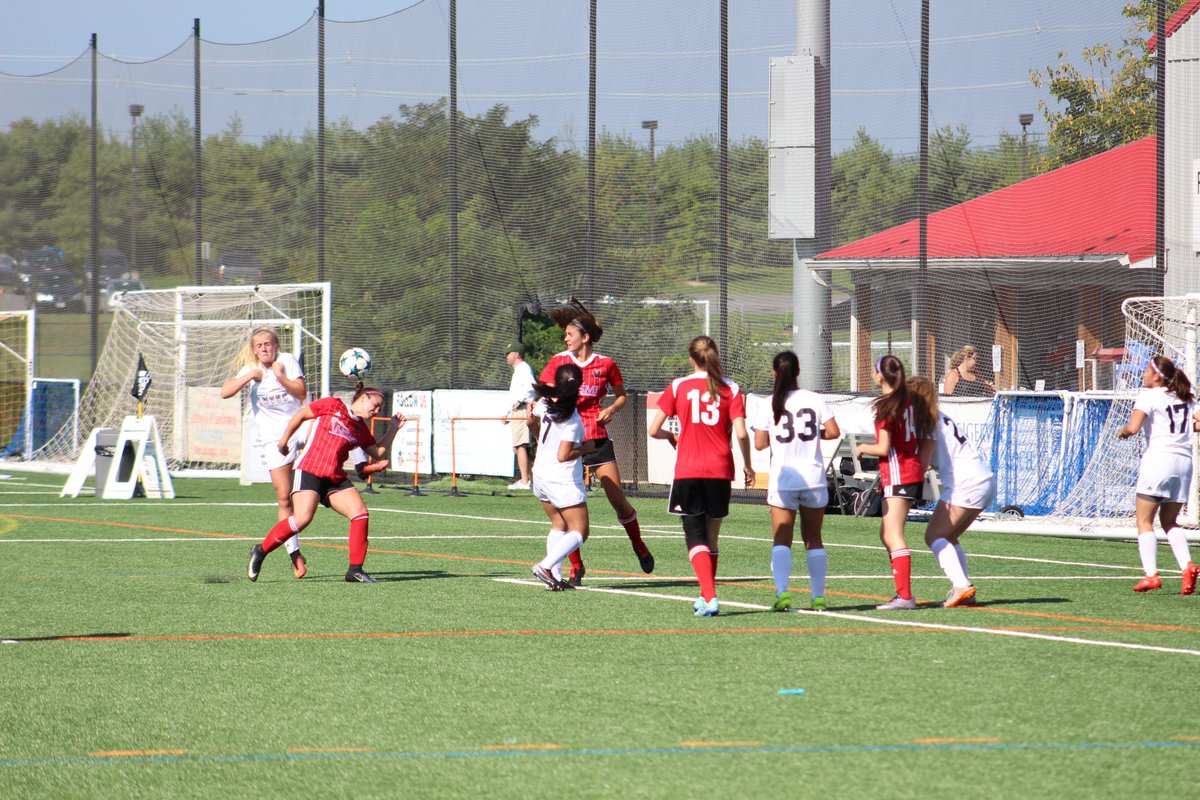 loudounsc's tweet photo. Striking the iron. ⚒️ 
#99gred hold the lead over LMVSC at HT in #vastatecup.
#repthered https://t.co/XYuMzyloLV