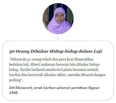 Sebanyak 30 orang dibakar hidup-hidup oleh PKI di Ngawi