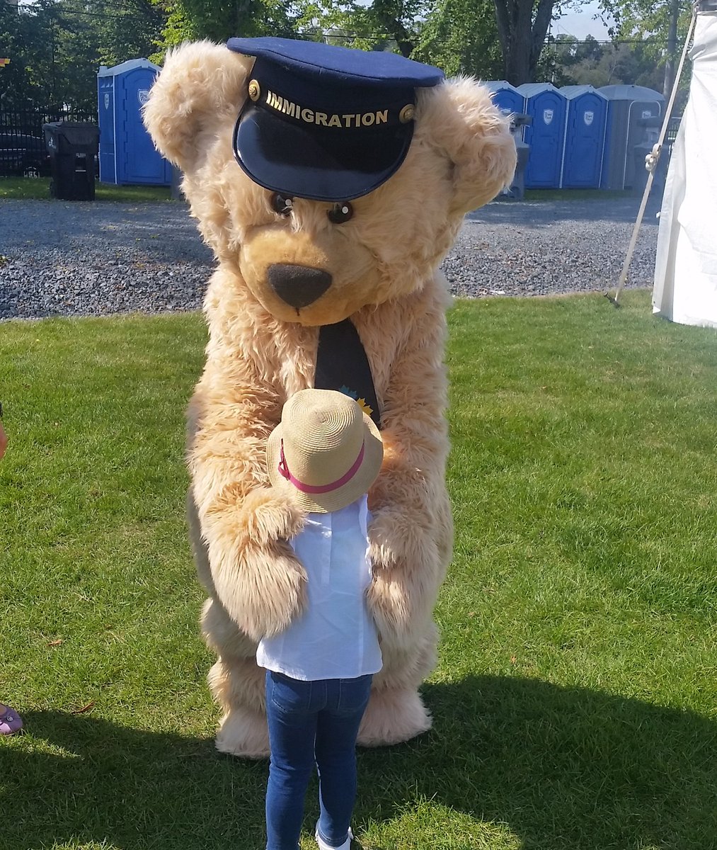FusionHalifax's tweet photo. #fusioninclusion is an all ages, family friendly event! πͺ come say hi to the immigration bear from @Pier21 https://t.co/O7U9WeB1jC