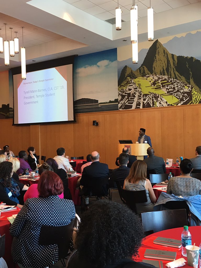 TempleAlumni's tweet photo. Welcome Temple Student Government President, Tyrell Mann-Barnes.  #LeadershipSummit17 #TempleMade https://t.co/PXVR6MIZwT