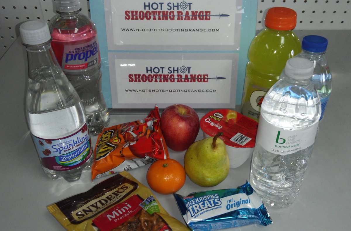 HotShotRange's tweet image. Stop by Hot Shot Shooting Range to take a "Hurricane Break", sit in our A/C, grab a drink and a snack.  While supplies last!