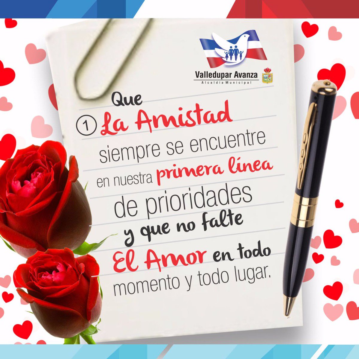 Feliz día del Amor y Amistad a todos los vallenatos, que sea ésta una  ocasión para demostrar cariño a nuestros familiares y amigos., image size:1200x1200