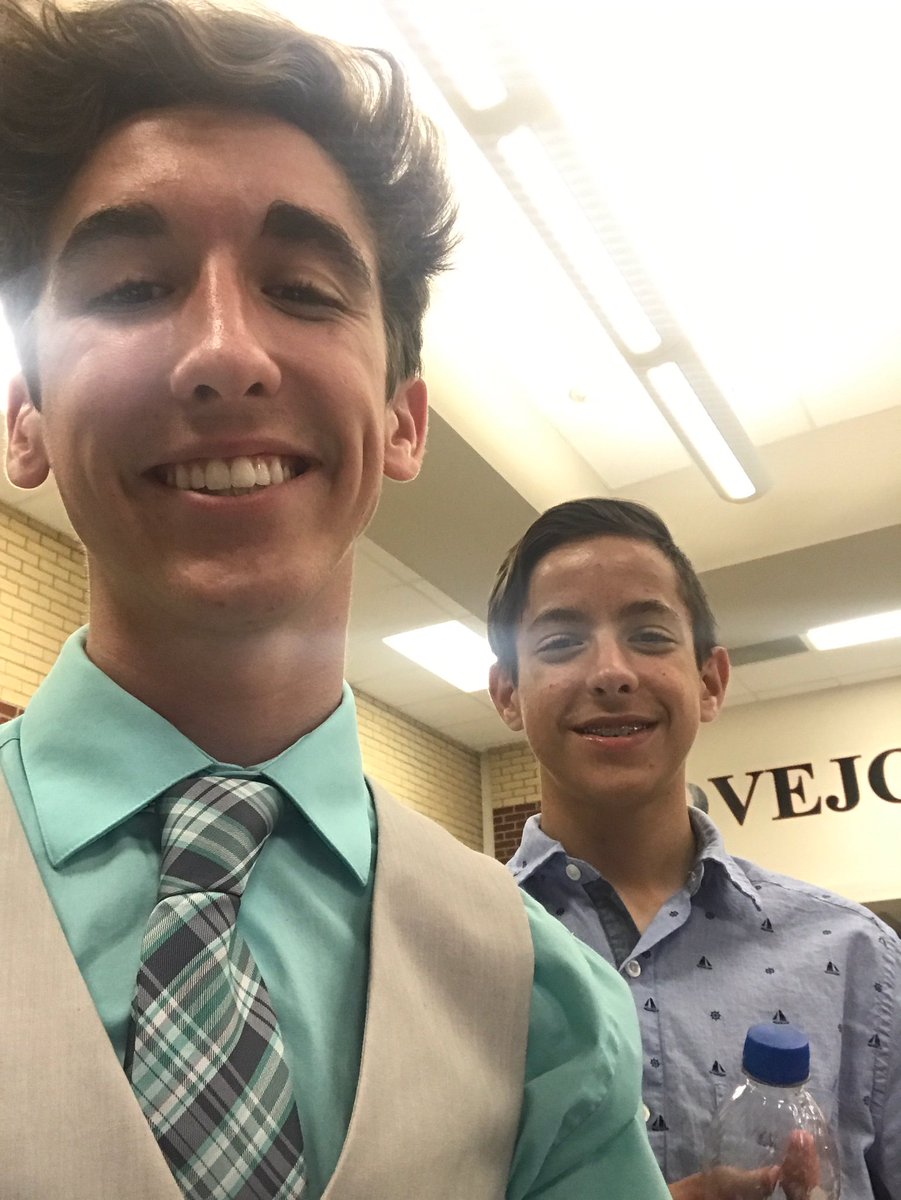 lfitz5's tweet photo. @afitz2003 went to cheer @Cfitz200Connor on at his debate tournament (is that a thing?)...and he's taking notes, no doubt! #tchsdebate https://t.co/c8q4gmyvpA