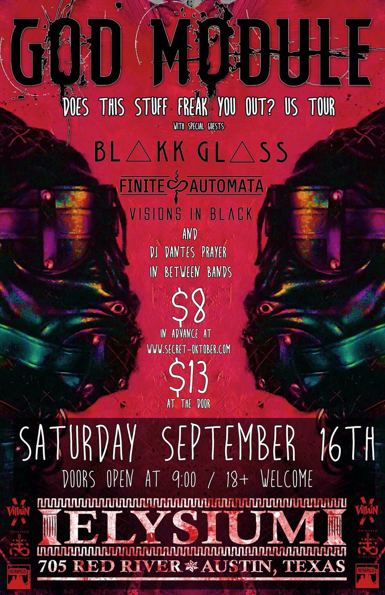 God__Module's tweet image. AUSTIN TONIGHT #godmodule #metropolisrecords