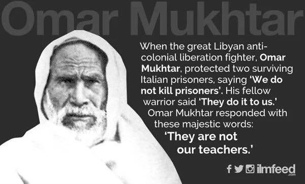 IlmFeed's tweet photo. On this day (Sept 16, 1931), Omar Mukhtar (ra), the leader of the Libyan resistance against the Italian occupation was executed. https://t.co/vIqPr5u45U
