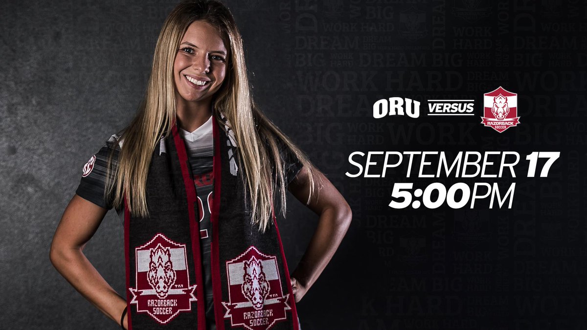 RazorbackSoccer's tweet photo. Ready for more 🐗⚽??

We'll see you back at Razorback Field tomorrow at 5 PM as we take on Oral Roberts for Kids Day Sunday! #OurStory https://t.co/McmFDq9f2H