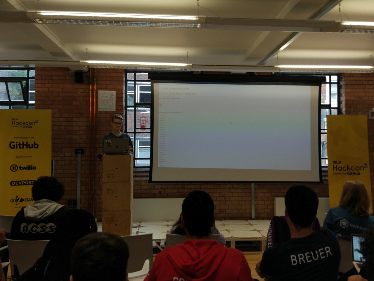 bevishalperry's tweet photo. The inspiring @imariari giving a workshop about making very approachable workshops using ma 2 fav things #pokemonapi and @glitch #HackConEu https://t.co/49AFbje7wu