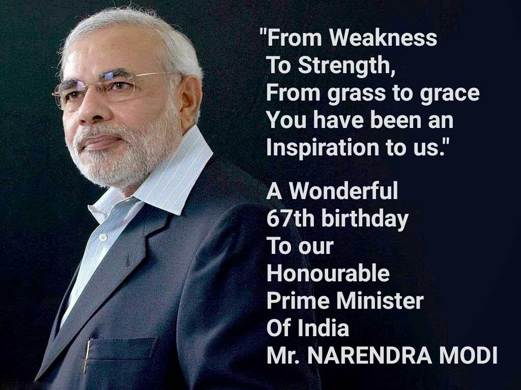 WISHING HONOURABLE
PRIME MINISTER
MR.NARENDRA MODI 
A VERY HAPPY BIRTHDAY
ADVANCE. 