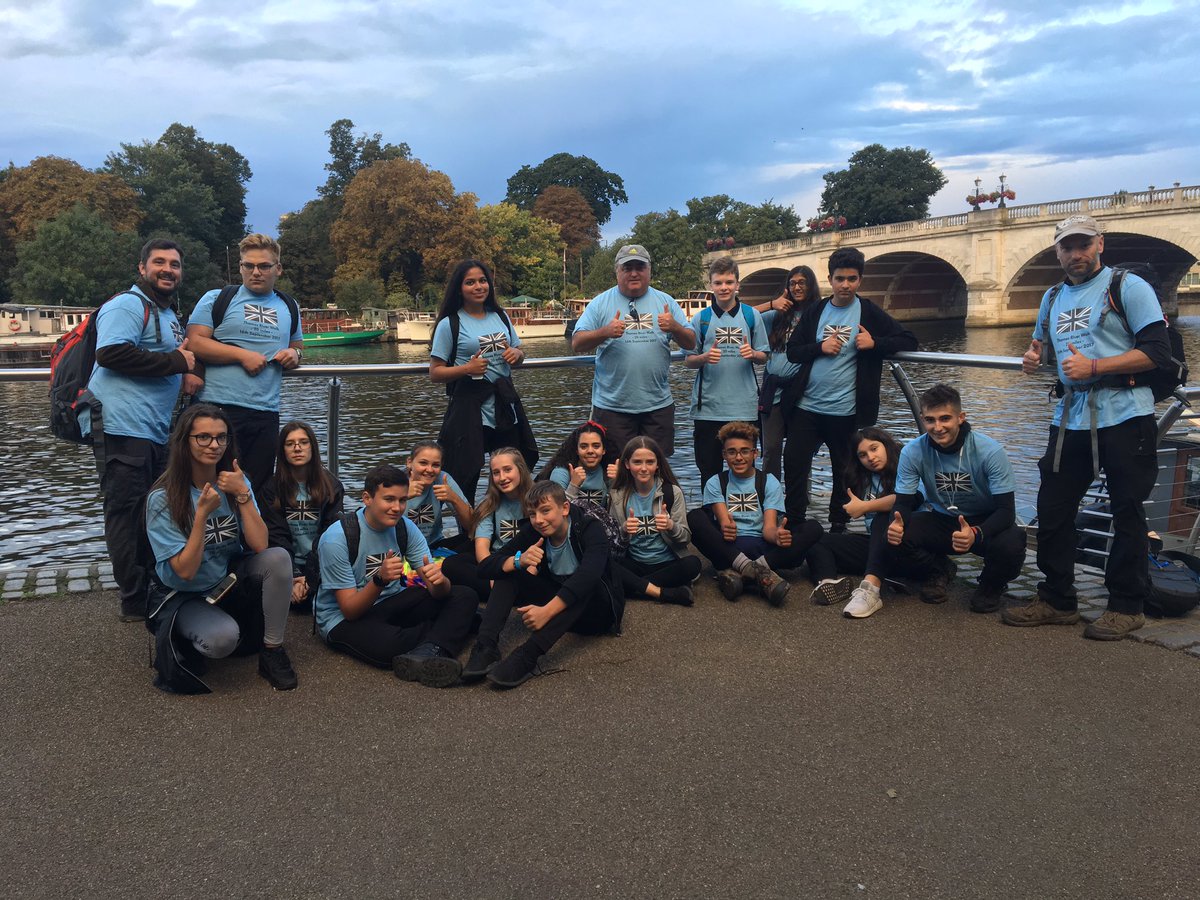 HarrowVPC's tweet photo. We made it!! 20 miles from The London Eye to Kingston Bridge. Well done cadets @kinsellatrust @UK_COPS https://t.co/L7yNk1yJaT