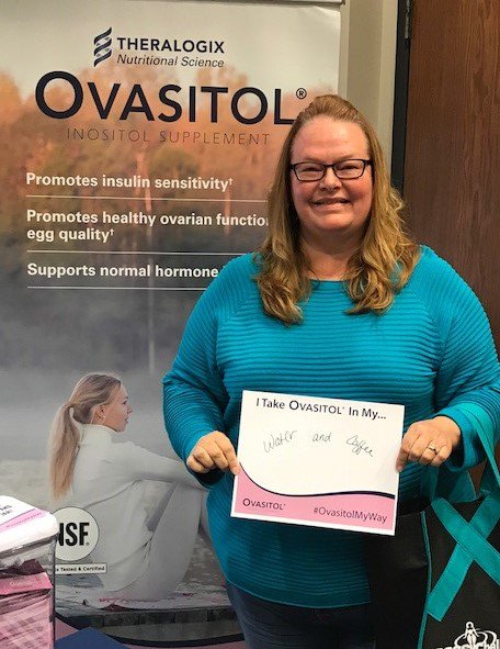 Theralogix's tweet photo. Thank you to both Brittany and Carol for stopping by and sharing with us how they take their Ovasitol! #OvasitolMyWay #PCOSC17 @PCOSGurl https://t.co/gfuqldloZP
