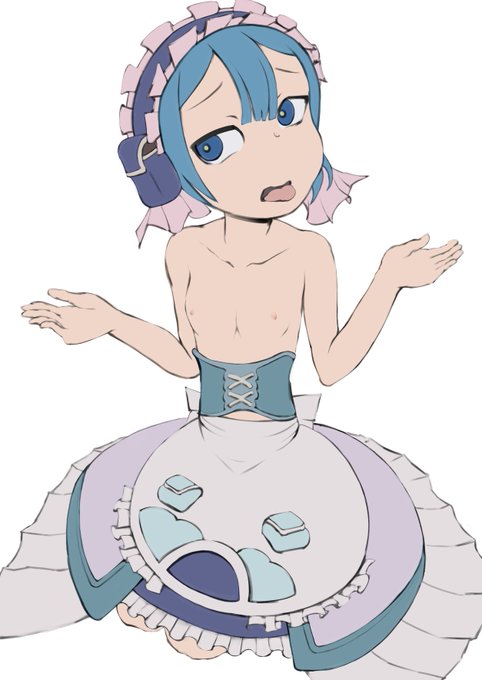 マルルクちゃん下地塗り。両手のひらにはモブおっさんのキンタマ。アビスの呪いでパンパンのキンタマです(適当) 