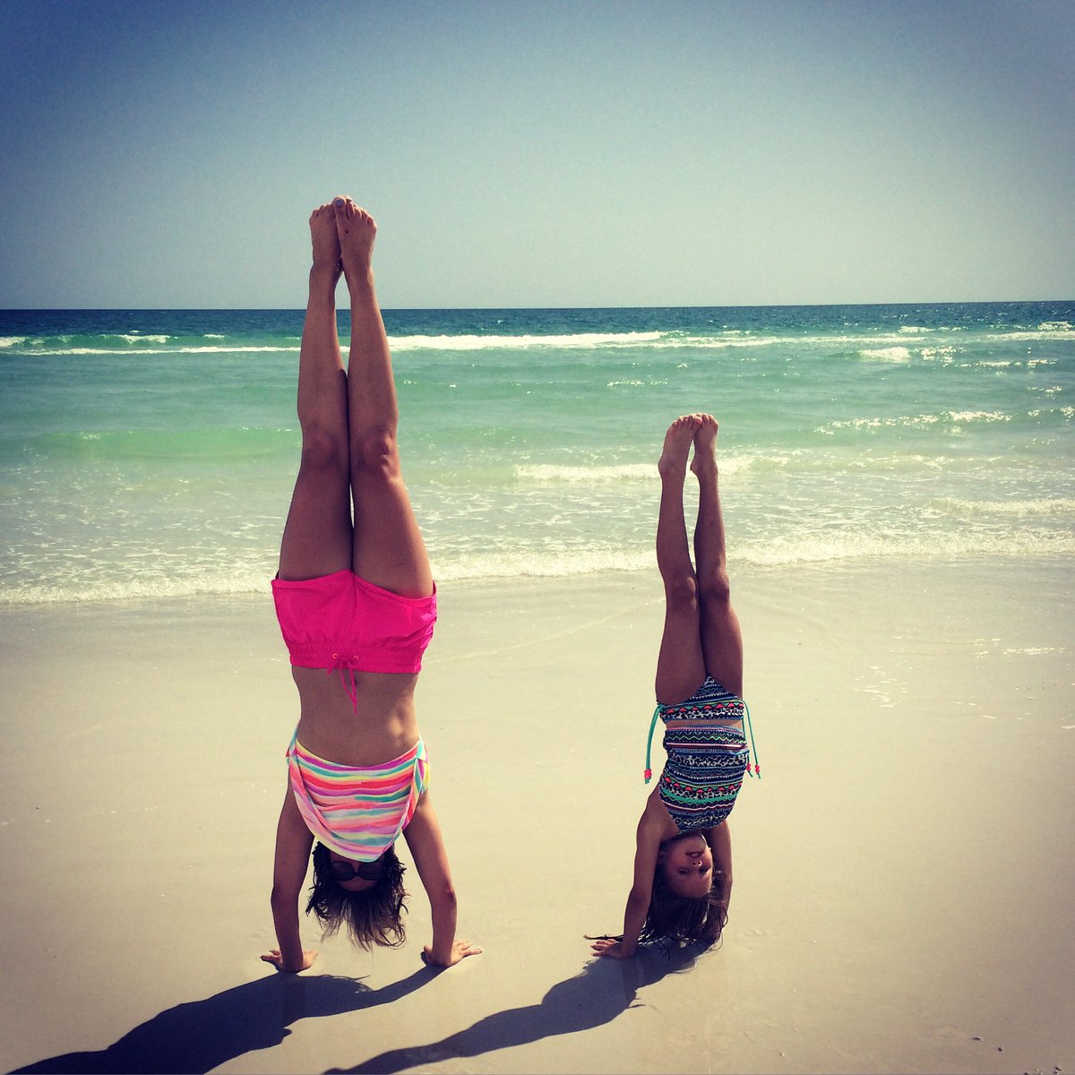 Mother &amp; daughter handstands in honor of national gymnastics day! #NGD2017