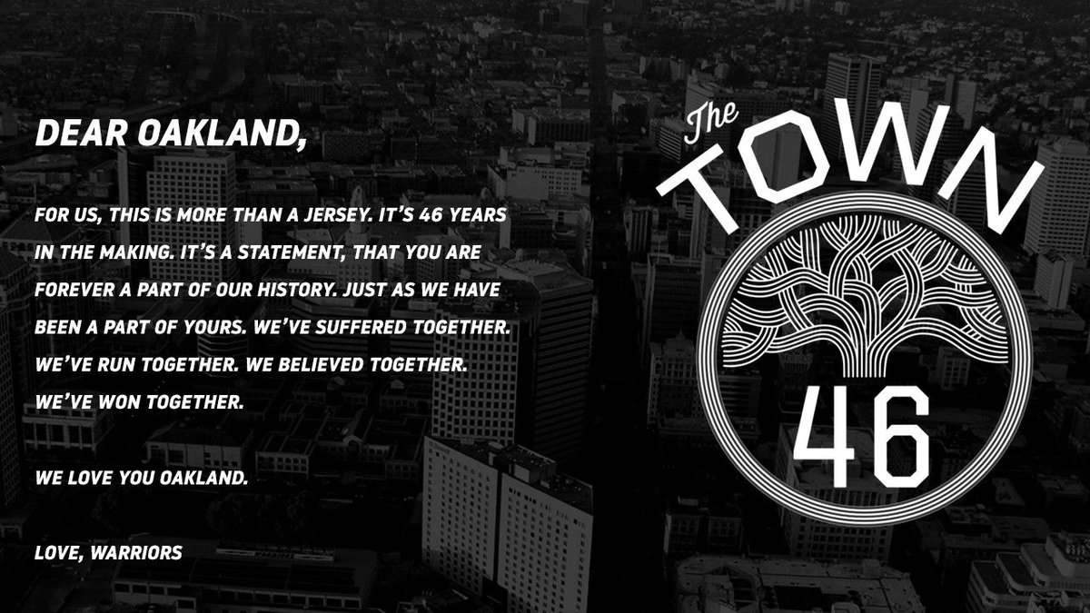 He designed Warriors 'The Town' apparel. He says 'Oakland Forever' is an  insincere 'guilt jersey.