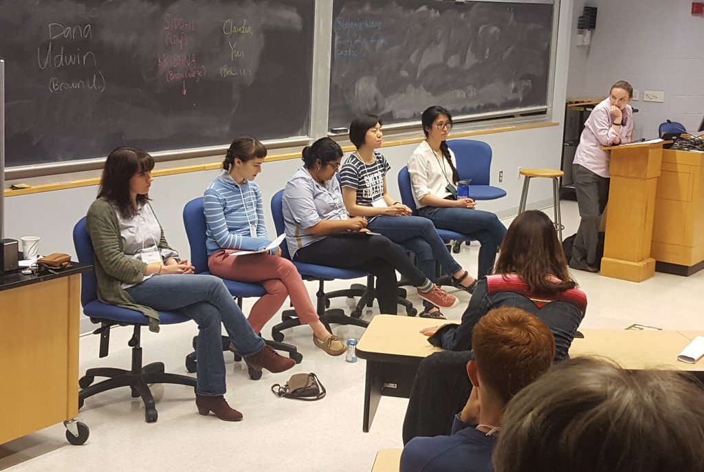 rudeboybert's tweet photo. Grad school panel at #WIMIN17 conference on women in mathematical sciences https://t.co/jAuCfknB9D