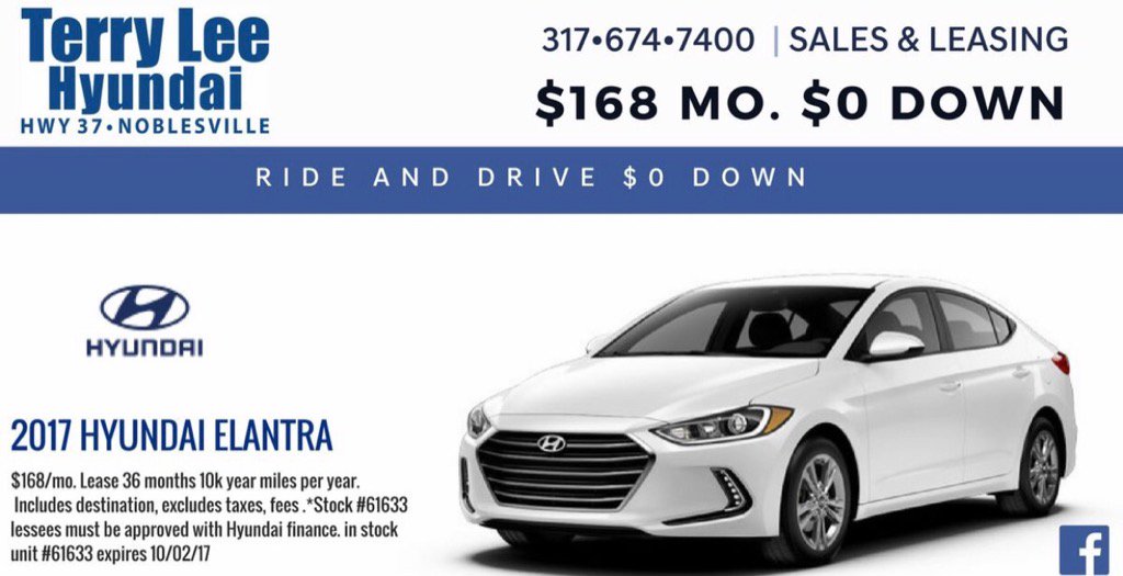 CarmelRemax's tweet photo. Terry Lee Hyundai | $168 https://t.co/hkUw1Pkfjm see for details. https://t.co/AVrg2ergn2