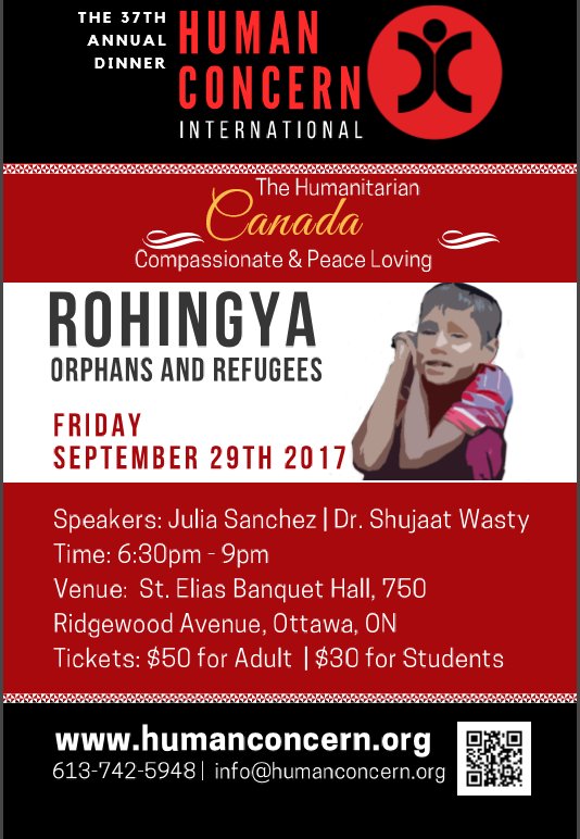 Ottawa_MAC's tweet photo. Our hearts are with our brothers and sisters in Burma.  Consider joining HCI to help on September 29. #EndRohingyaCrisis @HCICanada https://t.co/rrjfDqJepe