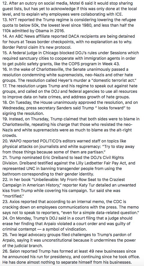 Amy_Siskind's tweet image. Experts in authoritarianism advise to keep a list of things subtly changing around you so you'll...
Week 44 (1/2): facebook.com/amy.siskind/po…