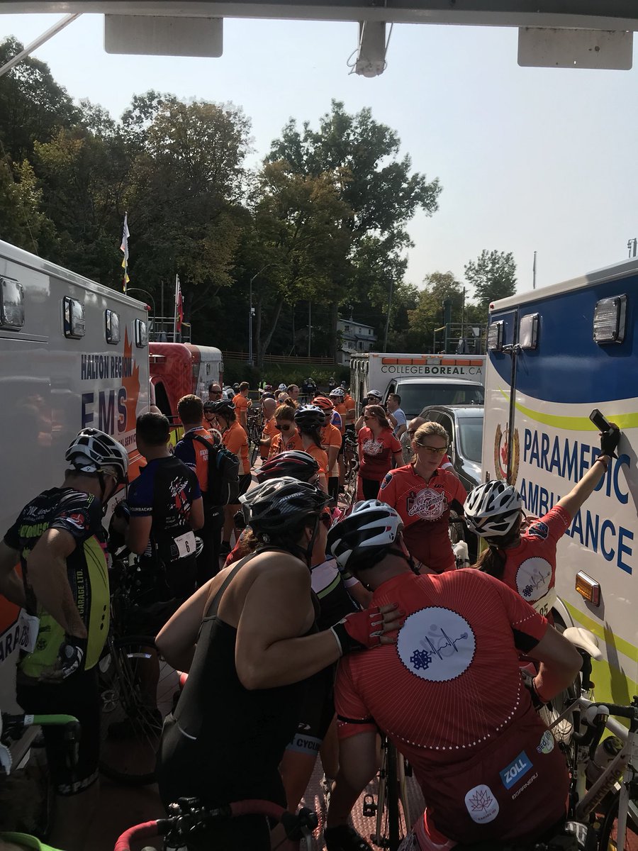 Day two is almost done with about 60km’s left to go #TourParamedicRide