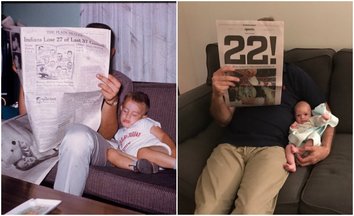 Cleveland Indians fan sees team's past futility reimagined in triumphant photo with newborn grandson s.cleveland.com/sIdeShN