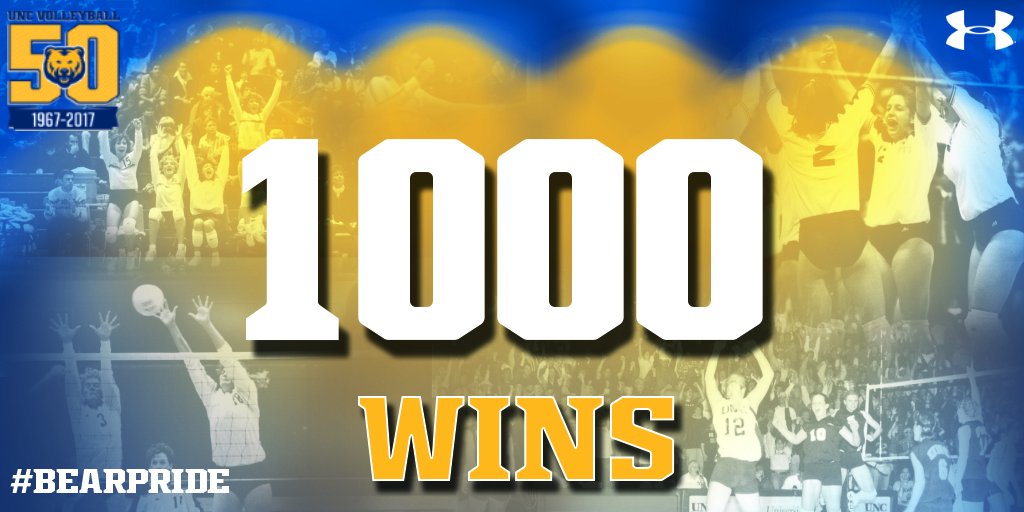 UNC_BearsVB's tweet photo. Bears defeat UAPB in the third set 25-13. The win marks number 1000 in program history! Way to go UNC https://t.co/dUzgPh9yxt