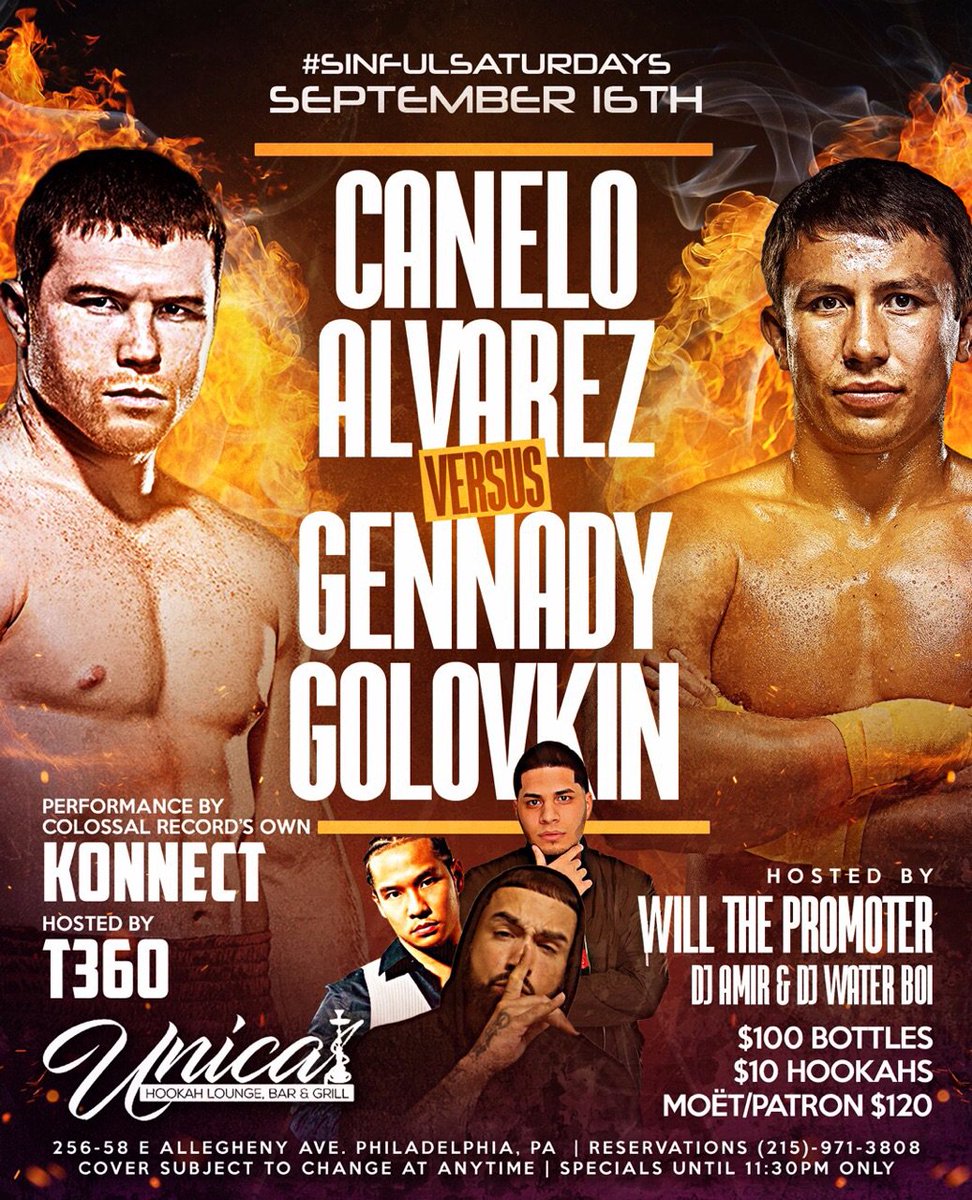<a href="/TheColossalR1/">Colossal Records</a>  @getKonnected215 &amp; @T360music performing live after the epic battle btwn Canelo Vs Alvarez.  #colossalrecords