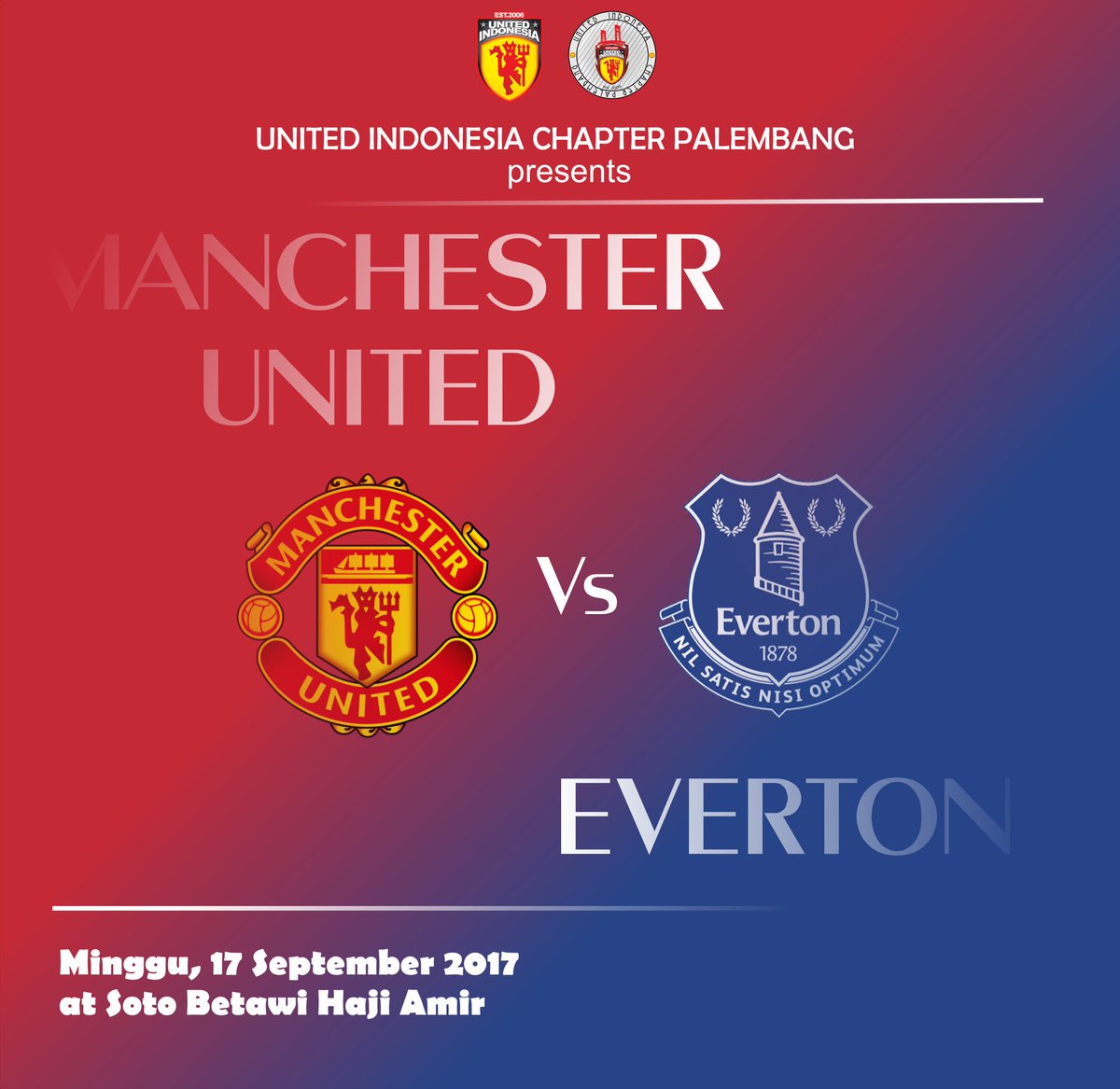 Ramaikan lor.. 
Open gate 21.00
Kick off 22.00
 At soto betawi haji amir. 
Deket taman polda. 
Yang dk tau cari di gmaps