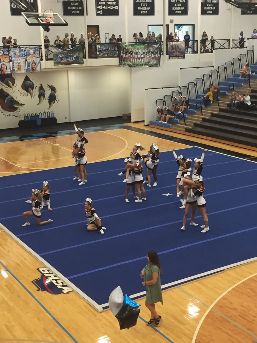 whitewater_high's tweet photo. Congratulations to the Competition Cheer team for taking 1st place today in their first competition of the season! Go Cats! https://t.co/cS8ThjDV4D