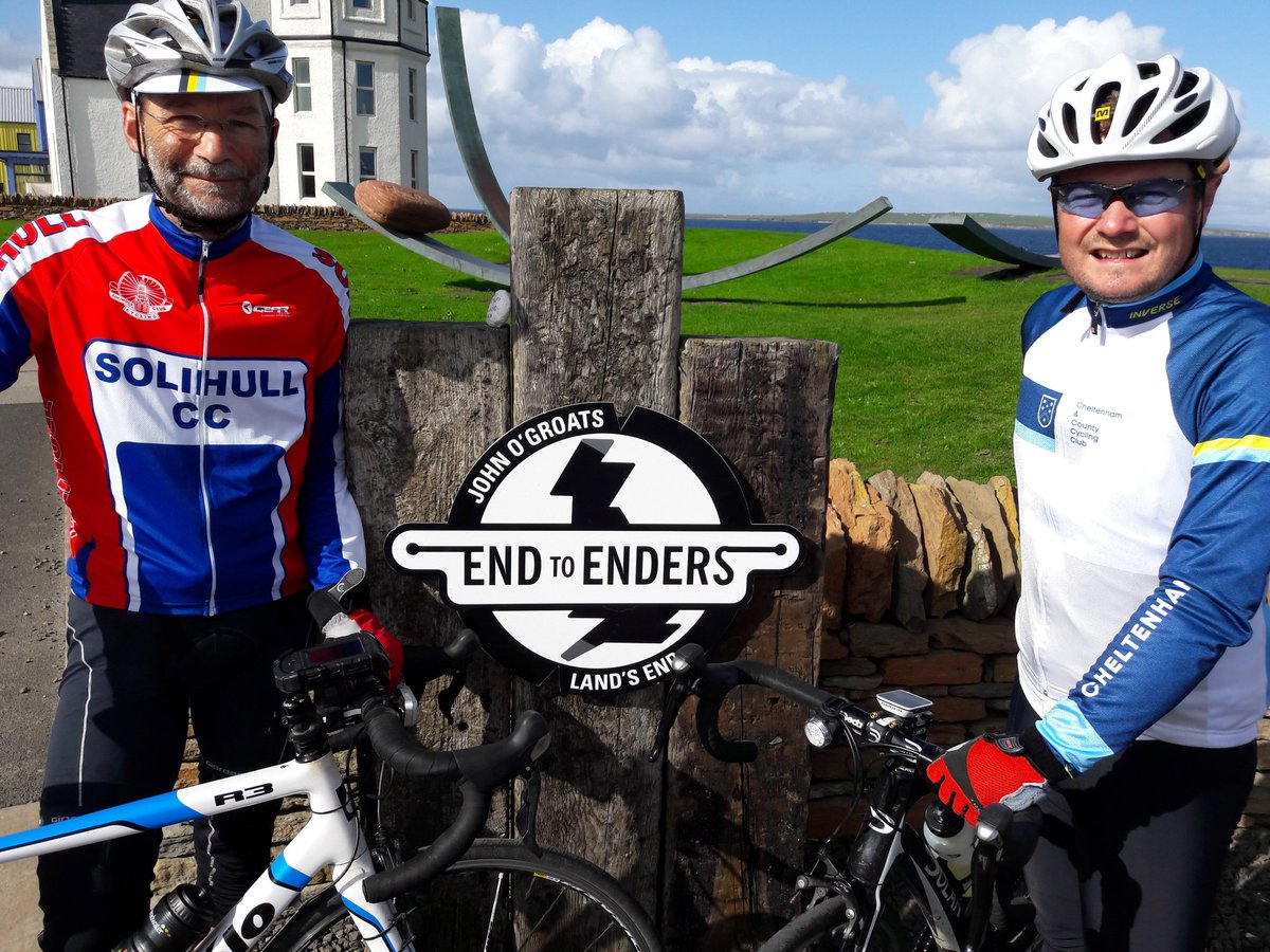 ZCTend2end's tweet photo. Dad and I having ridden 945miles in 2 weeks to complete Lands End to John O'Groats

Dad - @SolihullCC 

Me - @Chelt_County_CC 

#LEJOG https://t.co/sRLk5To41g