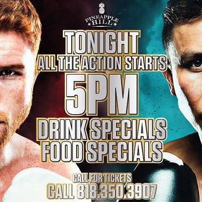 OCTComp's tweet image. Come one, come all. Canelo Vs. Golovkin. LIVE action here PHS. Drink Specials, Food Specials–AND the biggest Middleweight Fight in Decades.