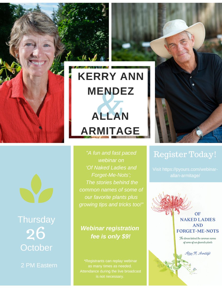 Allan Armitage (@armitageallan) on Twitter photo Looking forward to this #gardenwebinar with <a href="/PerenniallyY/">Kerry Ann Mendez</a>. We'll talk about #plantstories, answer questions, etc.
#perDrA #perenniallyyours Looking forward to this #gardenwebinar with <a href="/PerenniallyY/">Kerry Ann Mendez</a>. We'll talk about #plantstories, answer questions, etc.
#perDrA #perenniallyyours