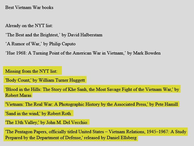 best vietnam war books of all time