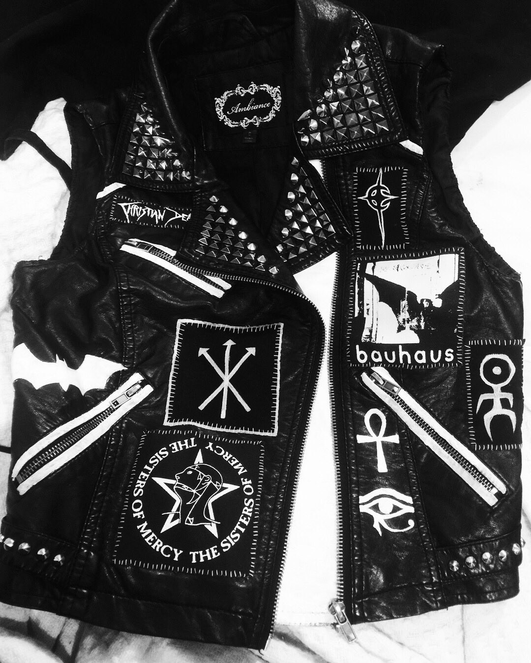 Nyx Lorry on X: Spent all night working on patches and adding to my vest  🖤 #goth #industrial #diy  / X