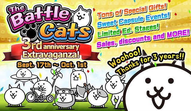 Ponos On Twitter Happy 3rd Birthday Battlecats From 9 17