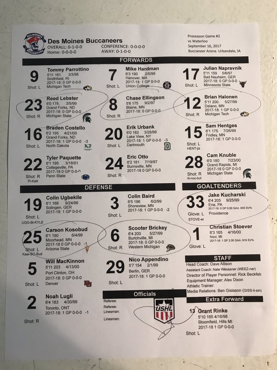 Plenty of familiar faces back in the lineup for game 2 of the preseason at home vs. Waterloo. Listen live: ustream.tv/channel/dmbucs….