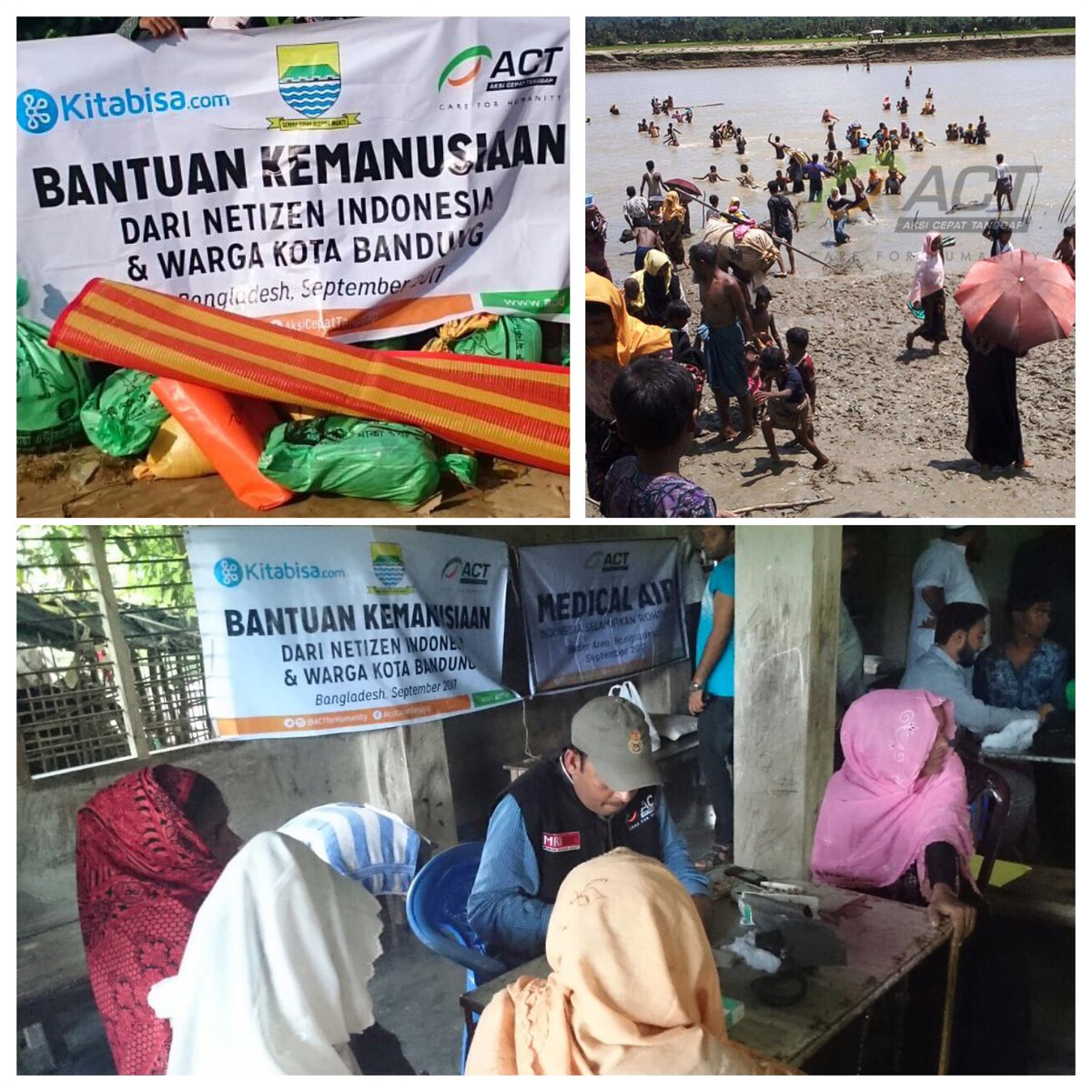 ridwankamil's tweet photo. Netizen &amp; warga Bdg tercinta, melaporkan, bahwa bantuan kemanusiaan via Aksi Cepat Tanggap (ACT) sudah sampai ke kamp pengungsi #rohingya. https://t.co/Ai0emDeLC9