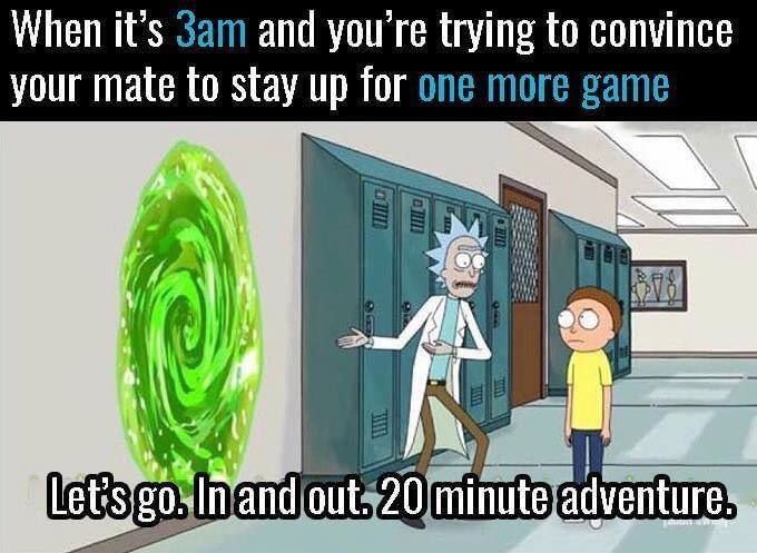 GamerCalApp's tweet photo. Tag your gaming bros! xD
#gaming #gamersunite #rickandmorty #meme #game #gamingmeme #gamercal #ios https://t.co/pjrBD7HFKH