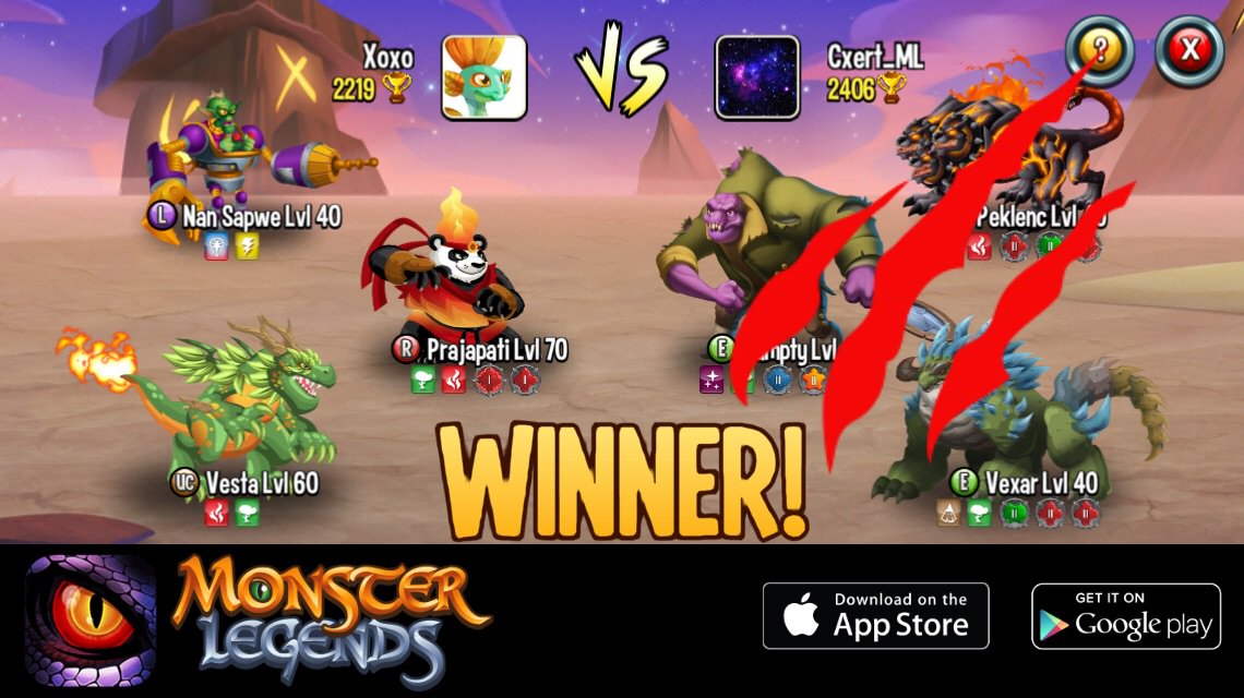 JessicaSwanxo's tweet photo. I rule at the Monster Legends Arena! If you dare to challenge me, start collecting monsters! https://t.co/A53b637umn https://t.co/2Cq2PbYk4p