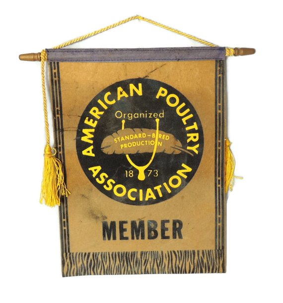 PremierAJG's tweet image. #Vintage American #Poultry Assoc Hanging Banner Sign AMA #Farm Member #home #collectible #retro #prem... #gotvintage jto.li/NMqkj