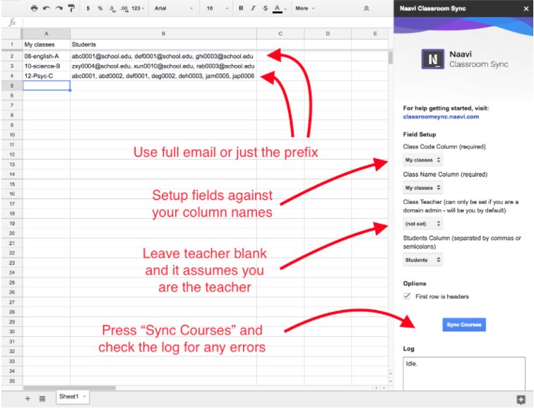 MikeReading's tweet photo. #Naavi #Classroom #Sync let’s you create #Google #Classroom Classes from a class list in #Google #Sheets! https://t.co/88xeUzXcKz #googleEDU https://t.co/cb0tJzCOe1