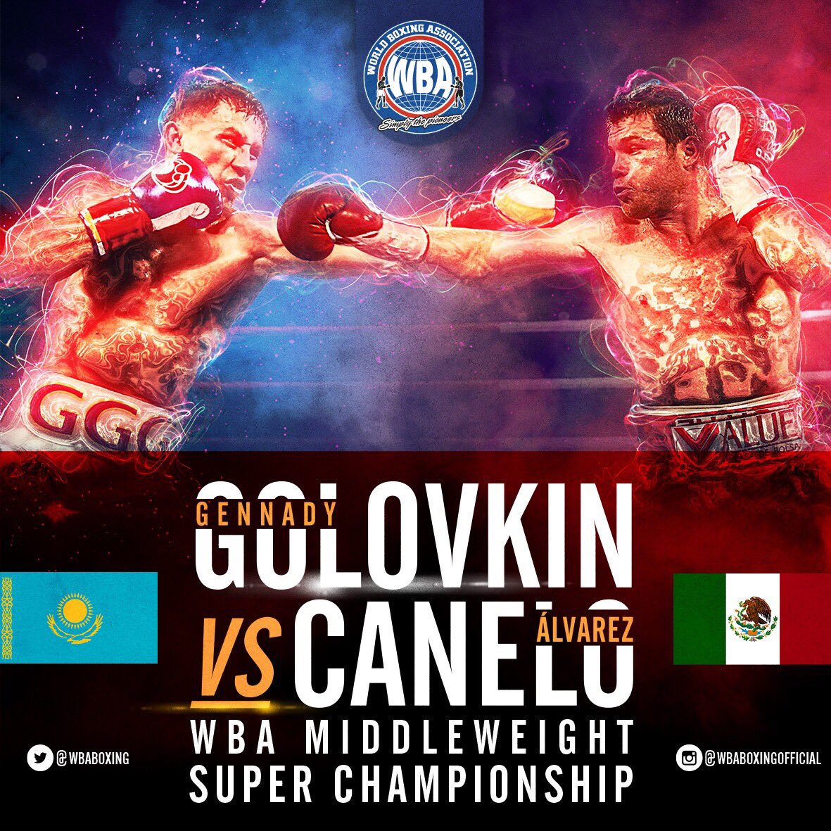 WBABoxing's tweet photo. It's Fight time! Es hora de la pelea #GGGCanelo #CaneloGGG #WBAboxing https://t.co/E31QXzI1Qt