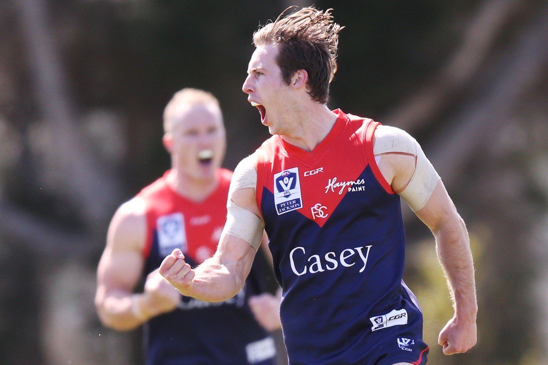 VFL's tweet photo. FT #AFLVicDevelopment Grand Final: @CaseyDemonsFC 13.16 94 d @WilliamstownFC 11.16 82. Dees triumph in the last Dev. League Grand Final! https://t.co/6P11usUYbV